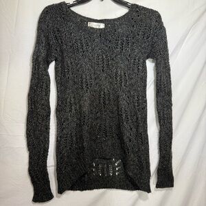 Decree Sparkly Charcoal Knit Sweater Juniors Size Medium